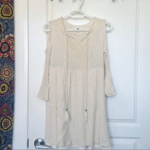 Bohemian off shoulder bell-sleeve dress - XS